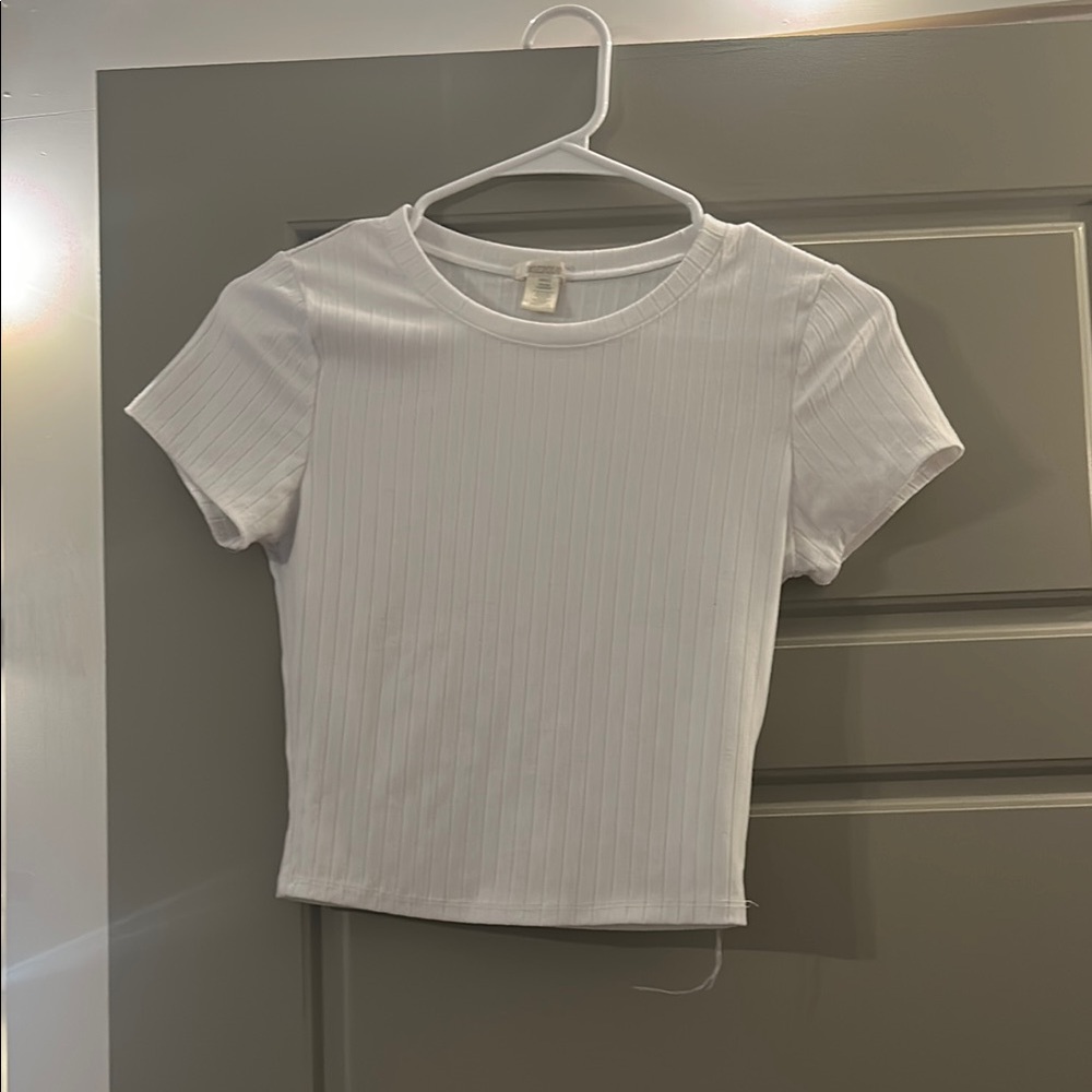 Bozzolo White Fitted Crop T-Shirt